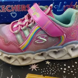Girls Skechers Pink light ups size 8